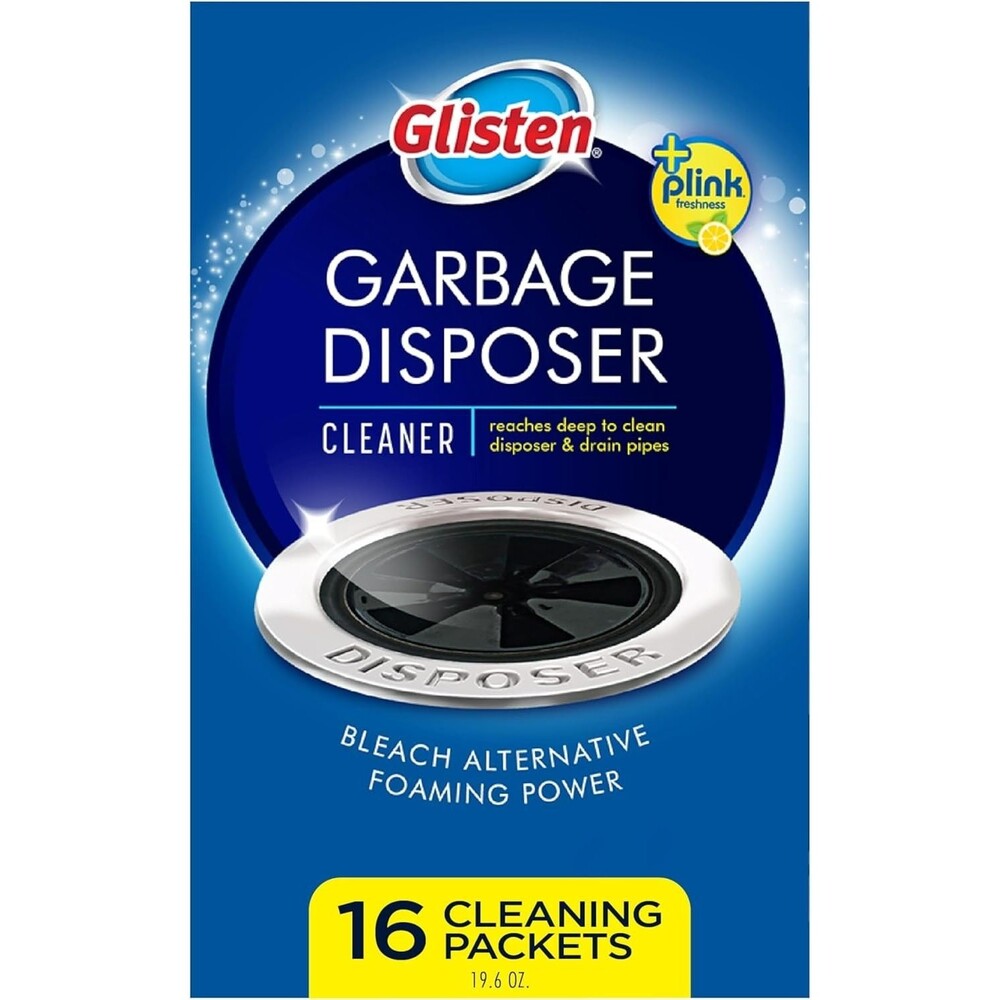 16 Packets Glisten Garbage Disposer Lemon Fresh Scent Deodorizer Foaming Cleaner